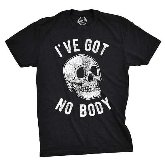 Mens I've Got No Body Tshirt Funny Skeleton Skull Halloween Tee for Guys