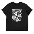thumbnail image 1 of Mens IT Professional Geek Wheel Of Answers Information Technology T-Shirt Black 3X-Large, 1 of 5