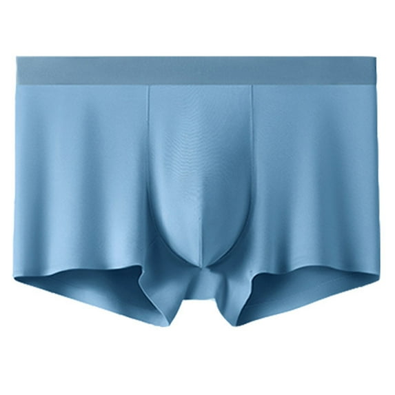 Mens Ice Silk Boxer Briefs Seamless Trunk Underwear with Pouch Double Sided Breathable Modal Cool Quick Dry Comfortable Underpants