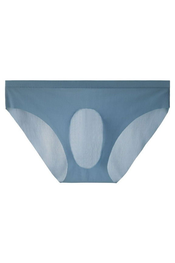 Mens Ice Silk Briefs Moisture Wicking Breathable Underwear Active Mesh Quick Dry Performance Underpants Exposed Waist Open Fly Tagless Trunk Lingeries