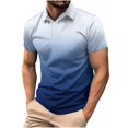 thumbnail image 1 of Mens Ice Silk Shirts Lightweight Short Sleeve Lapel Tee Shirts Plus Size Classic Solid Three Buttons Tees Tops, 1 of 6