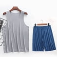 thumbnail image 1 of Mens Ice Silk T-Shirt & Short Pants 2Pcs Pijamas Sleep Set Ultra-thin Homewear Clothing Summer Pyjamas Sleepwear Nightwear Suit, 1 of 7