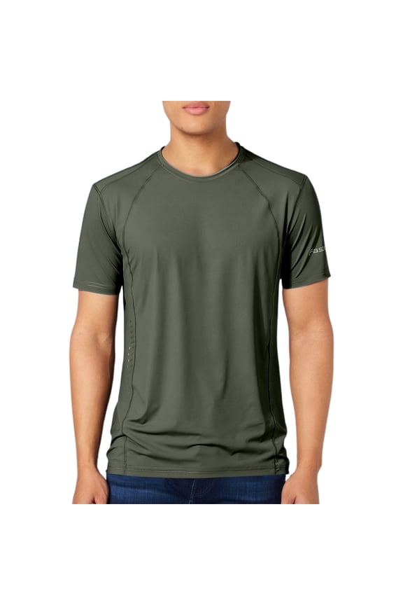 Mens Ice Silk T Shirt Summer Quick Dry Performance Tee Plus Size Elastic Crewneck Short Sleeve Solid Top Gym Training Sportswear L
