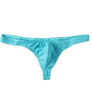 Mens Ice Silk Thongs T-Back Low Rise Bikini Briefs Underwear