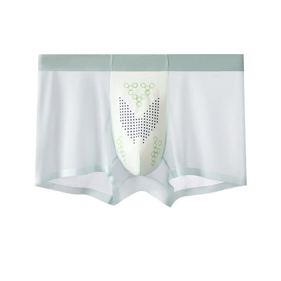 Mens Ice Silk Trunk Underwear Breathable Mesh Pouch Solid Color Lightweight Summer Boxer Briefs Comfortable Stretch Underpants