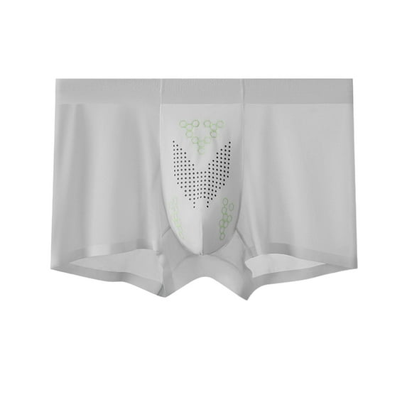 Mens Ice Silk Trunk Underwear Breathable Mesh Pouch Solid Color Lightweight Summer Boxer Briefs Comfortable Stretch Underpants