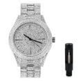 thumbnail image 1 of Mens Iced Out 42mm Diamond Watch with Simulated Diamonds and Bling Dial - Bling-ed Out Fully Adjustable Metal Band - Quartz Movement - Silver Tone Finish, 1 of 7