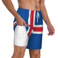 thumbnail image 1 of Mens Iceland Flag 2 in 1 Quick Dry Swim Trunks with Compression Liner Beach Shorts, 1 of 6