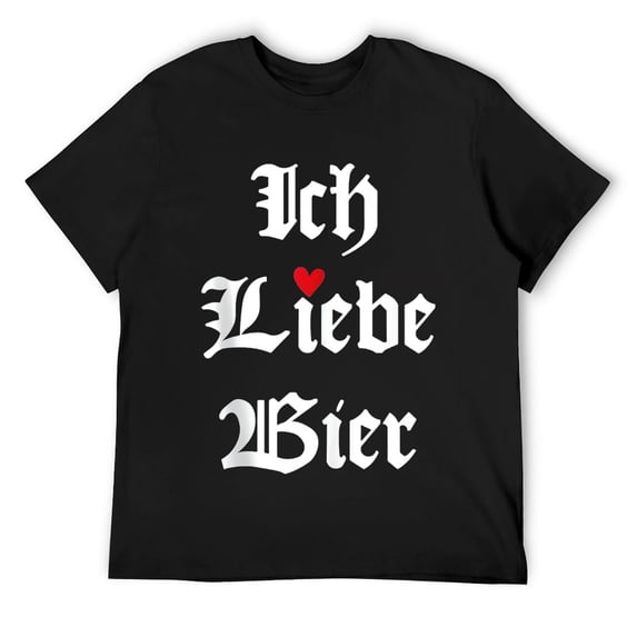 Mens Ich Liebe Bier I Love Beer Oktoberfest Design T Shirt Black