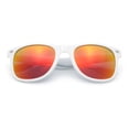thumbnail image 1 of Mens Iconic Hipster Horn Rim Plastic Sunglasses [White - Red Mirror], 1 of 8