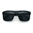 thumbnail image 1 of Mens Iconic Horn Rim Oversized Rectangle Urban Plastic Sunglasses Shiny Black - Black, 1 of 8