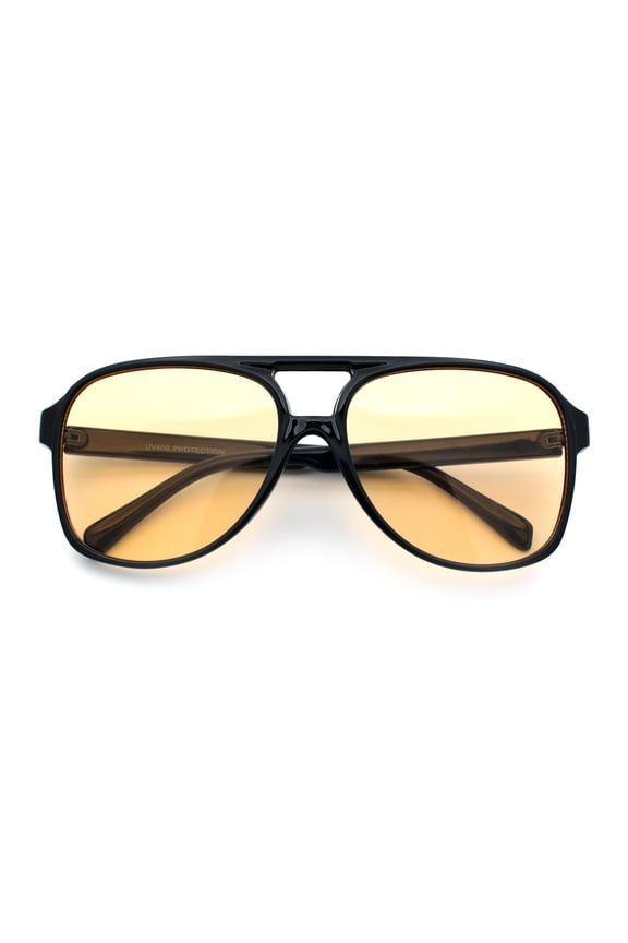 Mens Iconic Large Tear Drop Racer Plastic Fashion Sunglasses Black - Beige