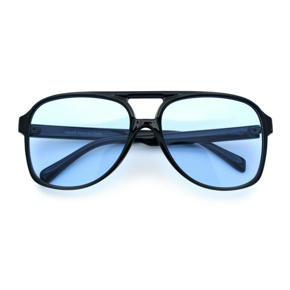 Mens Iconic Large Tear Drop Racer Plastic Fashion Sunglasses Black - Blue