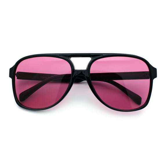 Mens Iconic Large Tear Drop Racer Plastic Fashion Sunglasses Black - Burgundy