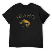 Mens Idaho Fly Fishing - Fly Fisherman - Fly Fishing T-Shirt Black Small