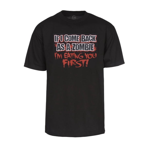 Mens "If I Come Back As a Zombie" Custom T-Shirt - Black - Small