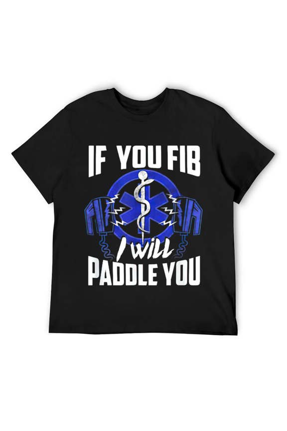 Mens If You Fib I Will Paddle You EMS Shirt Black