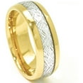 thumbnail image 1 of Mens Imitated Meteorite Tungsten Ring Comfort Fit Dome Wedding Band 8mm 14K Gold Plate (9.5), 1 of 1