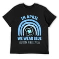 thumbnail image 1 of Mens In April We Wear Blue Autism Awareness Month Puzzle T-Shirt Black, 1 of 5