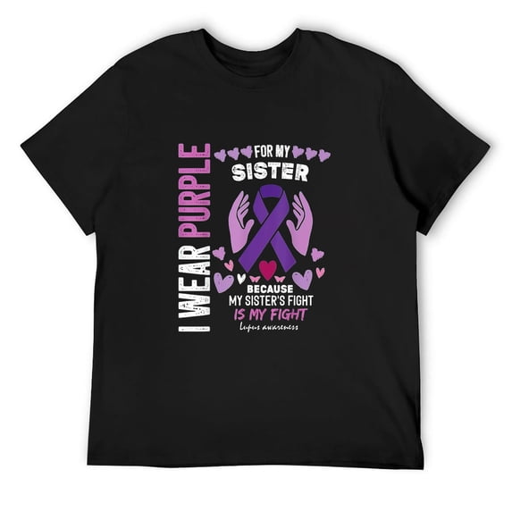 Mens In May I Wear Purple For My Sister Lupus Awareness Month T-Shirt Black