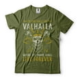 thumbnail image 1 of Mens In The Halls Of Valhalla T-Shirt Viking Shirts Viking Warrior Gift Tee Skull Helmet T-Shirt (XX-Large Military Green), 1 of 6