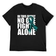 thumbnail image 1 of Mens In This Family No One Fights Alone-Ovarian Cancer Awareness Short Sleeve T-Shirt Black 3X-Large, 1 of 5