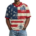 thumbnail image 1 of Mens Independence Day Shirt Patriotic 250 Anniversary Usa Shirts Waffle V Neck American Flag T Shirts Short Sleeve Loose 1776 - 2026 Tees Royal Blue M, 1 of 3