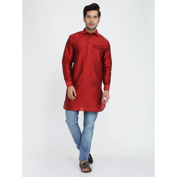 Mens Indian Bollywood Style Silk Designer Shirt / Mens Kurta /Pathani Kurta