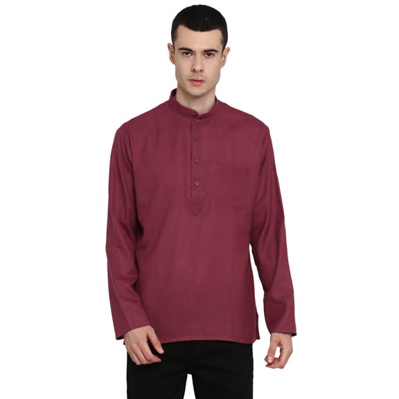 Mens Indian Cotton Kurta Tunic Button Down Shirt For Summer Comfort Short Shirt