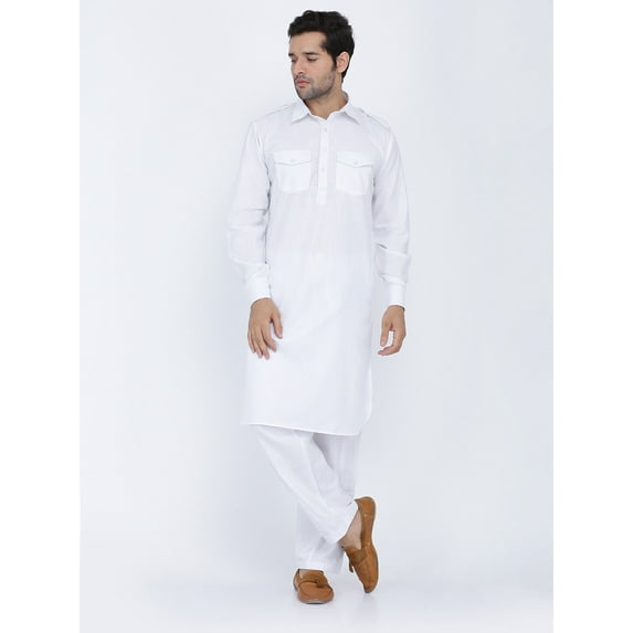 Mens Indian Pakistani Bollywood Designer Cotton Linen Pathani Suit Salwar Sets