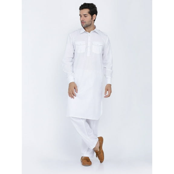 Mens Indian Pakistani Bollywood Designer Cotton Linen Pathani Suit Salwar Sets