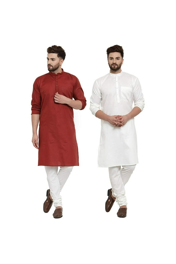 Mens Indian Wear Kurta Set Indian Ethnic Dress Pakistani Ethnic Dress Set Of 2