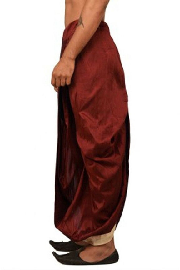 Mens Indian Wear Silk Bend Handmade Free Size Harem Salwar Dhoti Sherwani Bottom