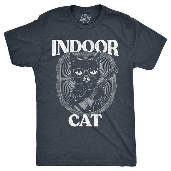 Mens Indoor Cat Funny T Shirt Introvert Sarcastic Tee for Men Graphic Tees