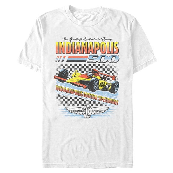 Mens Indy 500 Retro Greatest Spectacle in Racing T Shirt