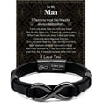 thumbnail image 1 of Mens Infinity Knot Bracelet, Valentines Day Gift for Him to My Man Leather Bracelet I Love You Mens Bracelet Mens Birthday Gift Boyfriend Husband Couple, 1 of 6