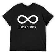 Mens Infinte Possibilities T-shirt Infinity Math Symbol Tee Black Small