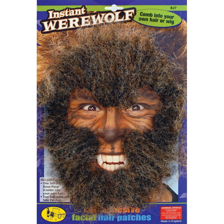 Mens Instant Werewolf Face Hair Kit Miscellaneous Disguises Male Halloween Costume Mens Instant Werewolf Face Hair Kit Miscellaneous Disguises Male Halloween Costume
