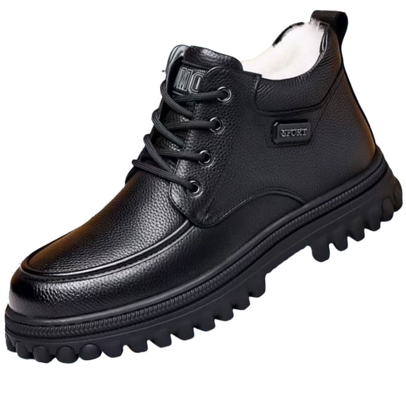 Mens Insulated Boots Waterproof Winter Shoes For Men, Anti-Slip Snow Boots With Fleece Lining | Warm Hiking Boots