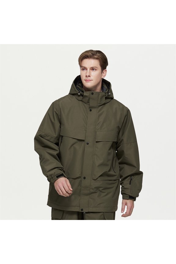 Mens Insulated Ski Jacket (Army Green S)