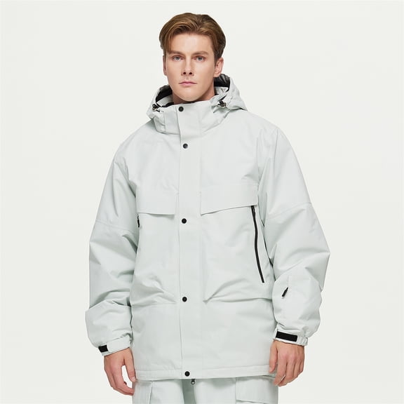 Mens Insulated Ski Jacket (Light Gray S)
