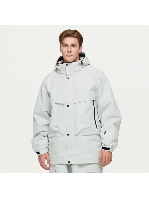 Mens Insulated Ski Jacket (Light Gray XL)