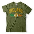 thumbnail image 1 of Mens Ireland Shirt Irish Patriotic Shirt Ireland National Flag Tee Ireland St Patrick's Day Shirt (XX-Large Military Green), 1 of 6