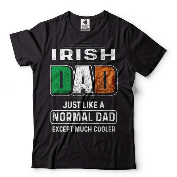 Mens Irish Dad T-shirt St Patricks Day Shirt For Dad Irish Patriotic Gifts Ireland Flag Tee