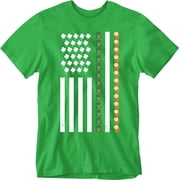 Mens Irish Flag Funny Party Shirt St Patricks Day Tee Green, S