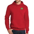 thumbnail image 1 of Mens Irish Shamrock Patch Hoodie Sweatshirt, Medium Red, 1 of 3