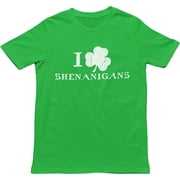 Mens Irish Shenanigans T Shirt Funny Irish Clover St Saint Patricks Day Tee Green, S