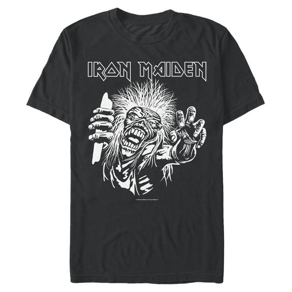 Mens Iron Maiden Black and White Eddie T Shirt