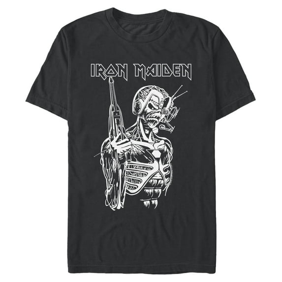 Mens Iron Maiden Monochrome Somewhere in Time T Shirt