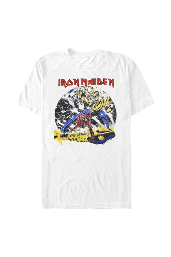 Mens Iron Maiden Retro the Number of the Beast T Shirt